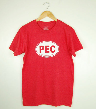 PEC OVAL Men's / Unisex Red Heather Modern Crew T-shirt