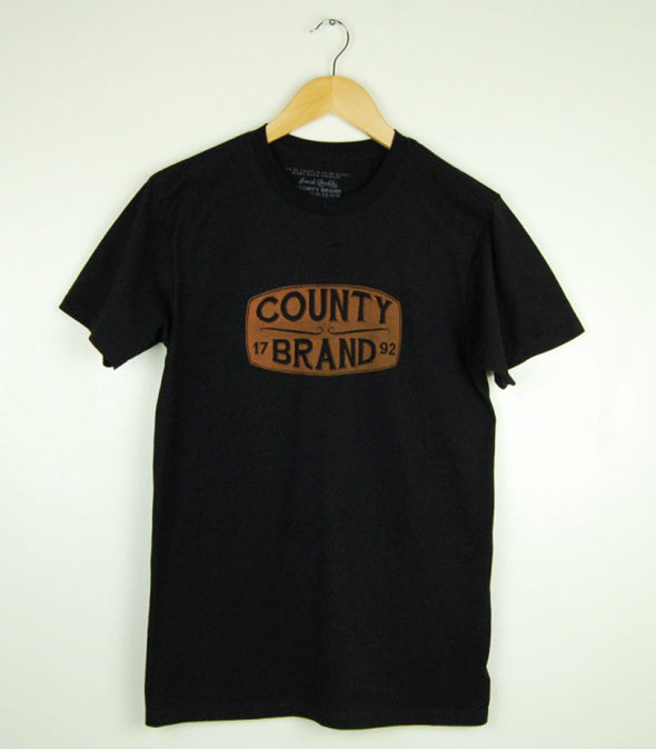 COUNTY BRAND 1792 - Men's / Unisex Black Modern Crew T-Shirt