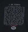 I AM COUNTY PEC TEXT Prince Edward County  Men's / Unisex Black Modern Crew T-shirt