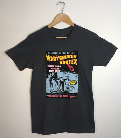 marysburgh vortex comic book cover art of ship shipwreck on men's t-shirt