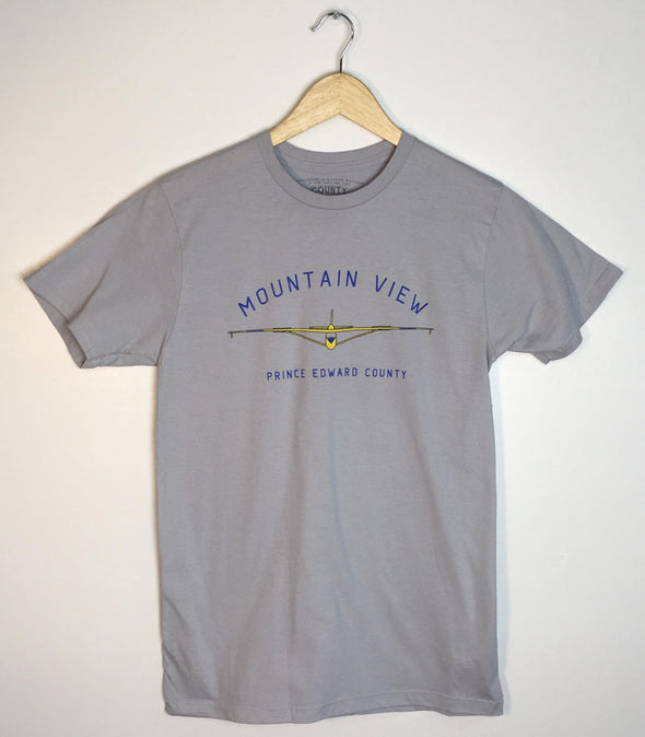 MOUNTAIN VIEW GLIDER  PEC Men's Unisex Silver Modern Crew T-shirt mountainview