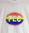 PEC OVAL PRIDE RAINBOW Men's / Unisex White Modern Crew T-Shirt