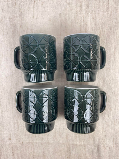 MCM Modern Green Mug Set of 4