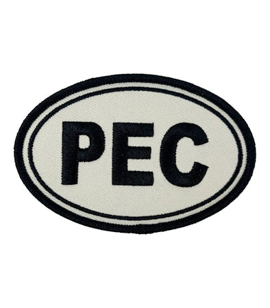 PEC OVAL Iron-on Patch BLACK Prince Edward County