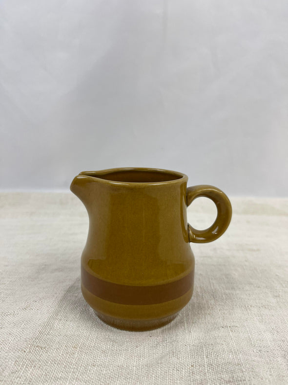 60's 70's Small Brown Modern Hand Painted Stoneware Pitcher Jug Japan