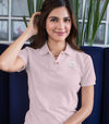 PEC Oval Embroidered BLUSH PINK WOMEN'S Cotton Piqué Polo Short Sleeve Shirt