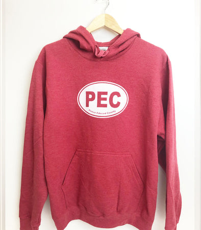 PEC Oval Hoodie Sweatshirt Unisex HEATHER RED