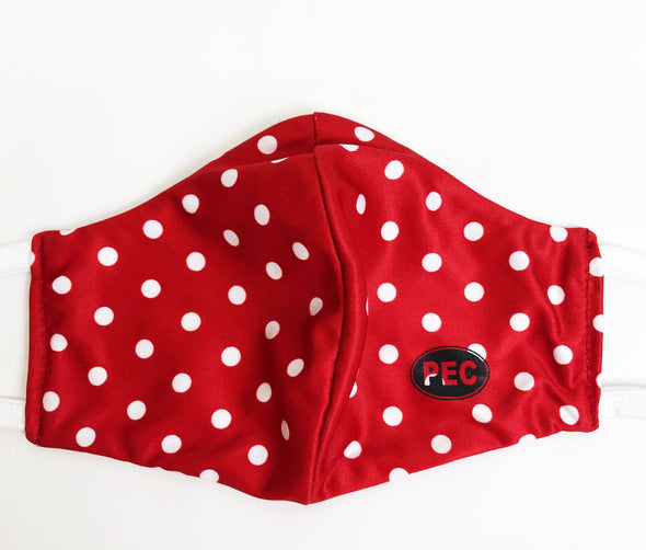 MASKS • RED POLKA DOT PEC Oval MADE IN CANADA • PRINCE EDWARD CANADA