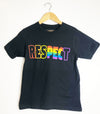 respect rainbow colour color word on kids youth black t-shirt pec prince edward county pride