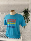SANDBANKS  70's RETRO Aqua Blue Unisex Men's T-Shirt