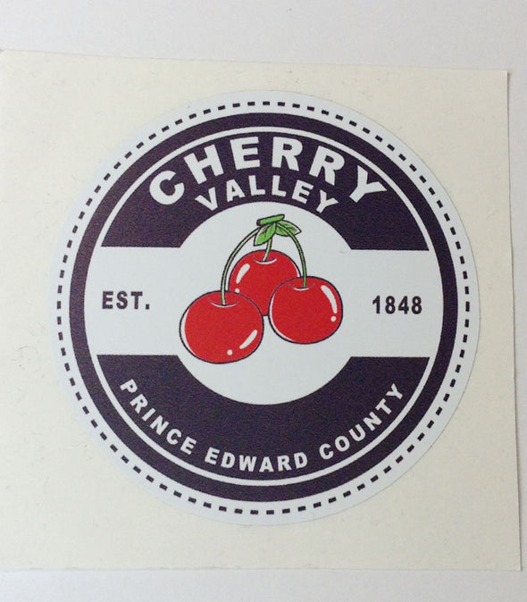 CHERRY VALLEY Canning Label Design Vinyl Weatherproof STICKER