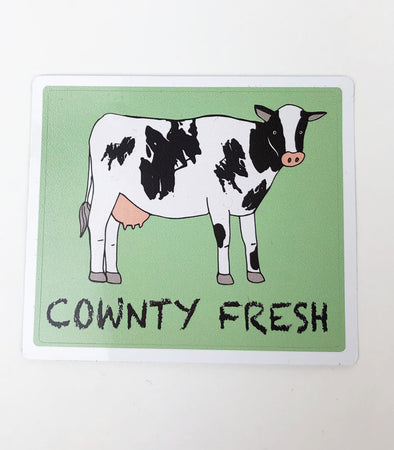 County Cow COWNTY Fresh Vinyl Weatherproof Sticker