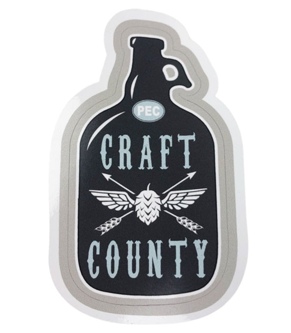 craft county pec beer growler design sticker