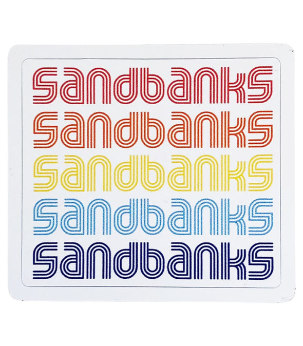 sandbanks retro 70's design sticker