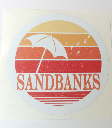 SANDBANKS CIRCLE Retro Vinyl Weatherproof STICKER