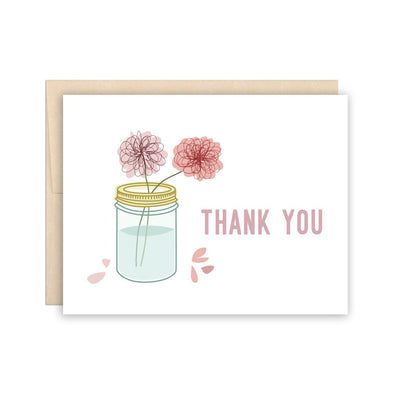 Mason Jar Flower Thank You Card by BEAUTIFUL PROJECT