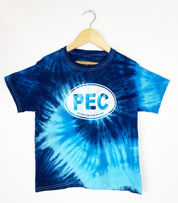 PEC OVAL KIDS YOUTH BLUE OCEAN TIE DYE T-shirt