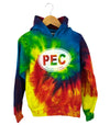 PEC Oval KIDS Youth REACTIVE RAINBOW Tie Dye HOODIE Pullover Sweatshirt Sweater