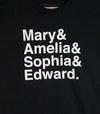 MARY SOPHIA AMELIA EDWARD PEC NAMES • Men's / Unisex BLACK Modern Crew T-shirt • Prince Edward County Marysburgh Ameliasburgh Sophiasburgh