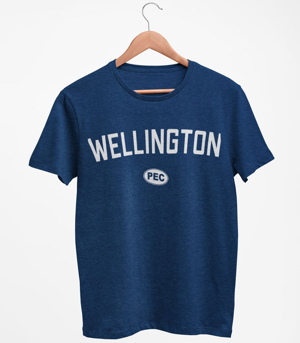WELLINGTON PEC Oval Men's Unisex NAVY BLUE Modern Crew T-Shirt